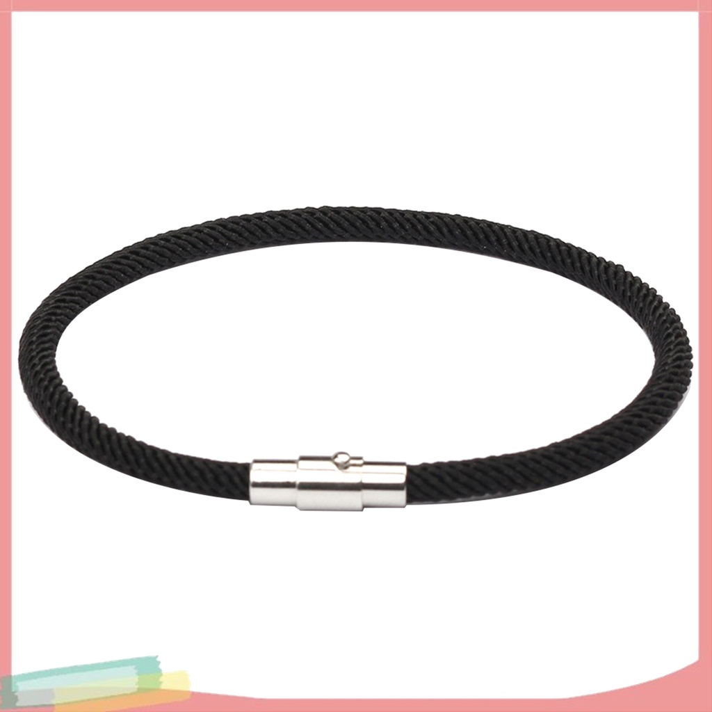 Vòng Tay Dây Bện Nylon Màu Trơn Khóa Nam Châm Thời Trang Cho Cặp Đôi