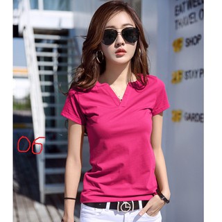 Áo thun qc 100% cotton cổ tim