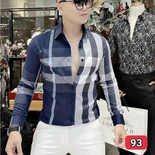 Áo sơ mi nam, áo sơ mi dài tay cao cấp, áo sơ mi nam kẻ caro, vải lụa thoáng mát, phong cách thời trang m.u_shop.