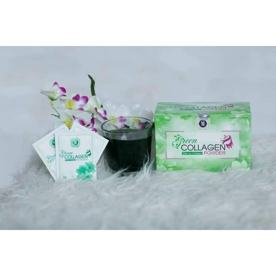Diệp lục green collagen hỗ trợ làm đẹp da trắng da bổ sung vitamin khoáng chất từ rau xanh giảm táo bón