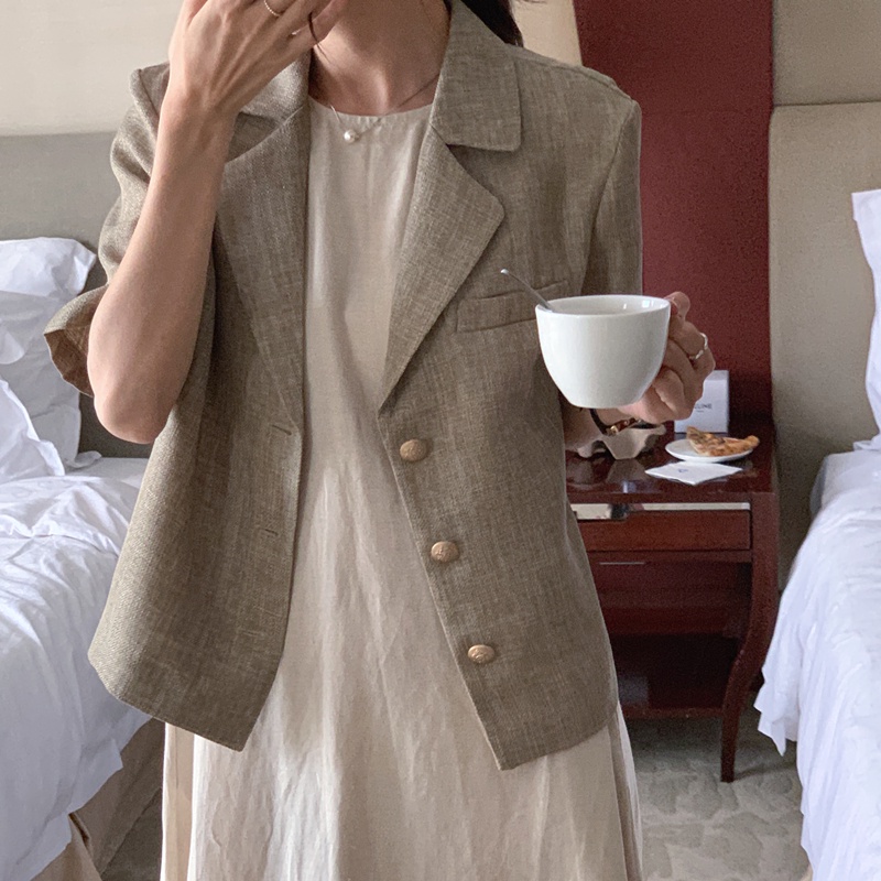 Áo Khoác Mỏng Ngắn Tay Phong Cách Retro Cá Tính 52597 | BigBuy360 - bigbuy360.vn