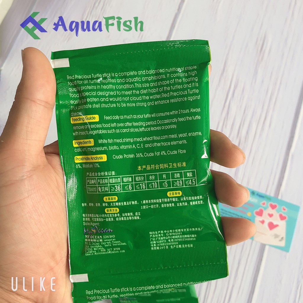 Combo 5 Túi Thức Ăn Chuyên Dụng Cho Rùa 13gr/túi