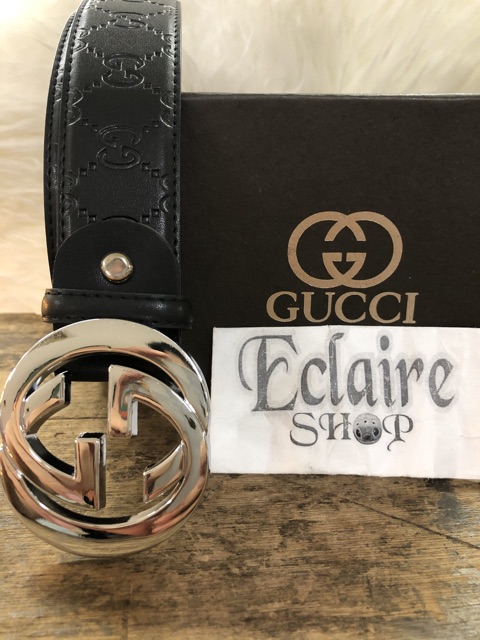 Thắt Lưng Da Họa Tiết Gucci Phối Khóa Thời Trang Cho Nữ