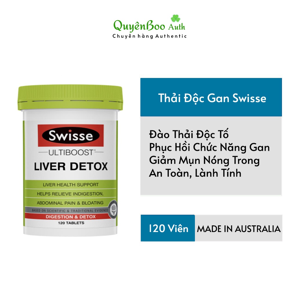 Viên uống bổ gan Swisse, thải độc gan Liver detox Úc 120v