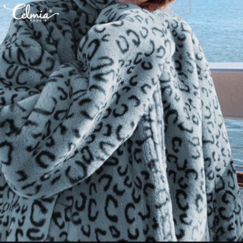 Áo Khoác CELMIA Nữ Dài Tay Có Mũ Họa Tiết Da Báo Thời Trang | BigBuy360 - bigbuy360.vn