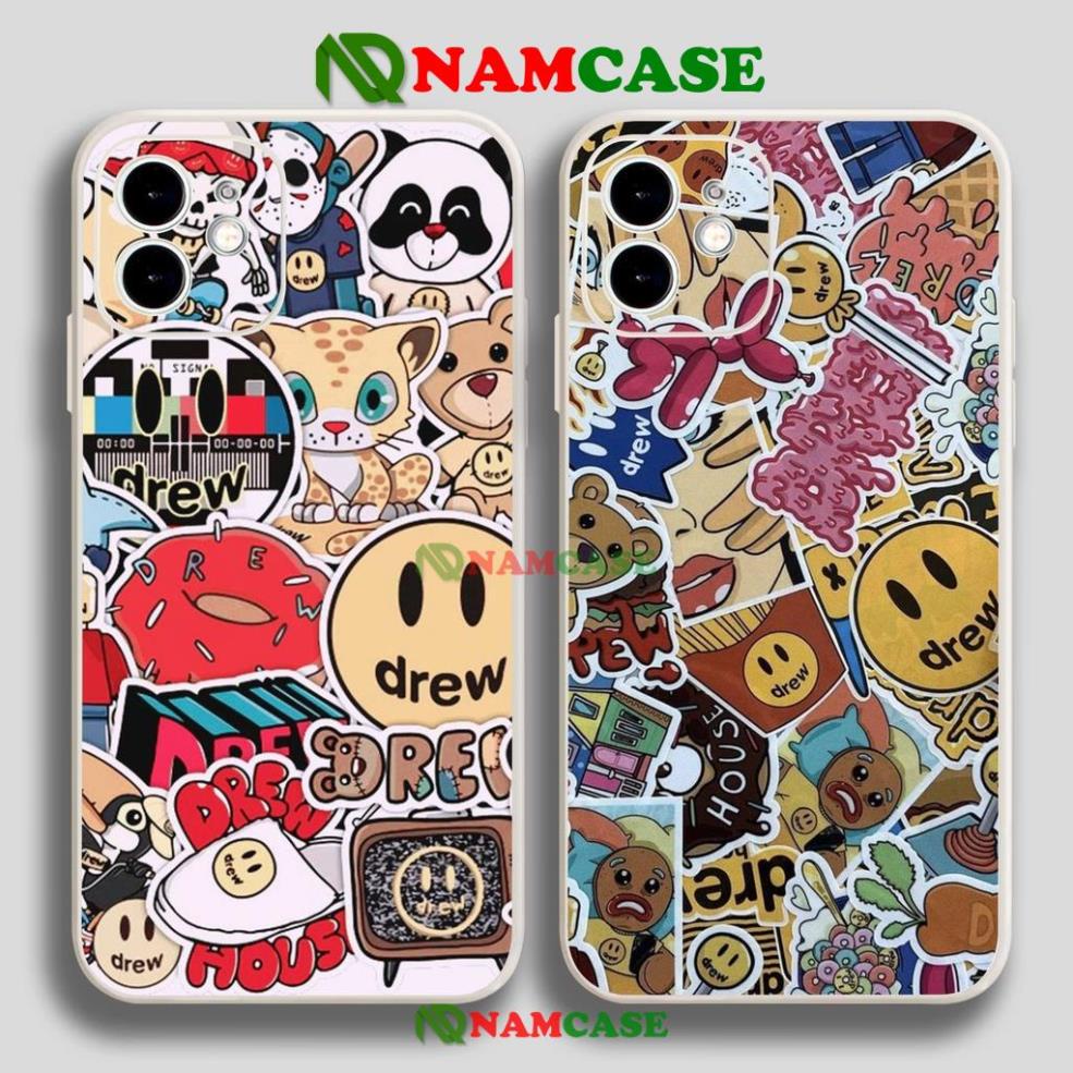 Ốp lưng iPhone Drew cạnh viền vuông silicon mềm dẻo cho iphone 6/6s/7/8/X/XS/XR/11/12/13 Pro Plus Max cute dễ thương đẹp