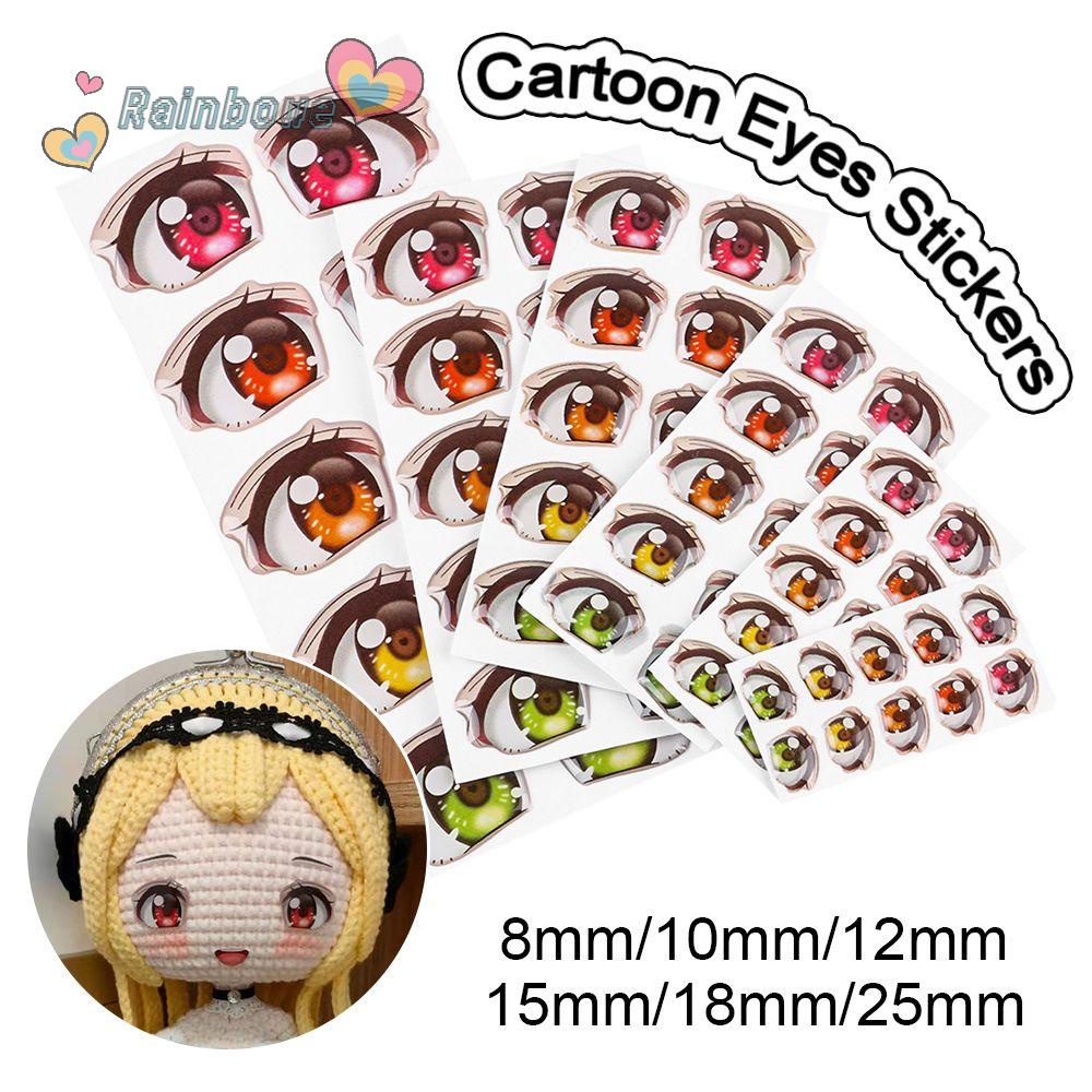 Set 10 Cặp Nhãn Dán Hoạt Hình Dễ Thương Trang Trí Mắt Kính|Băng Keo Dán Mặt 8mm/10mm/12mm/15mm/18mm/25mm Chuyên Dụng