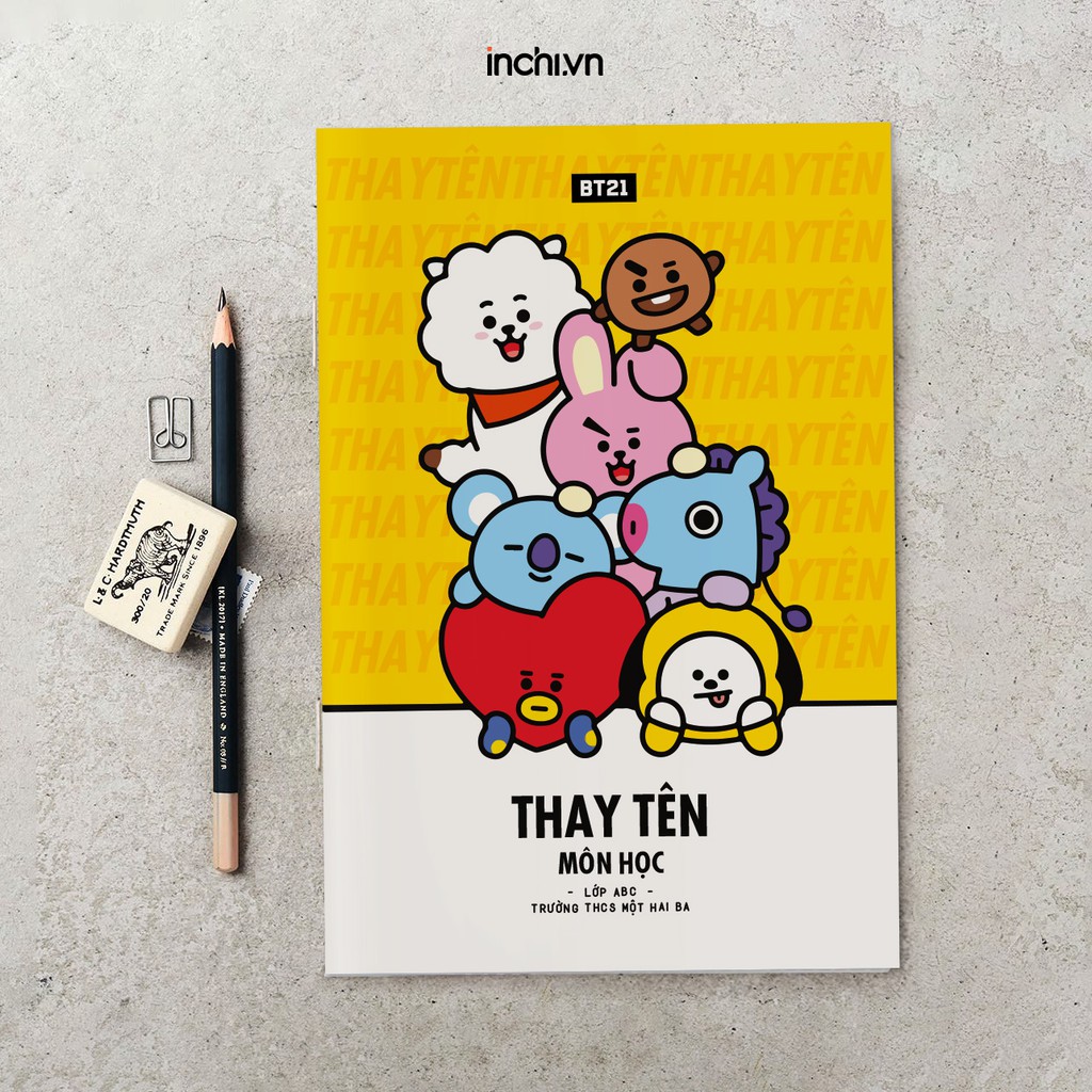 BST 5 MẪU VỞ Ô LY BÌA IN  TỀN VÀ HỌA TIẾT  BT21 CỦA BTS  THEO YÊU CẦU  48 TRANG CHẤT LƯỢNG CHO BÉ ĐI HỌC TẬP VIẾT...