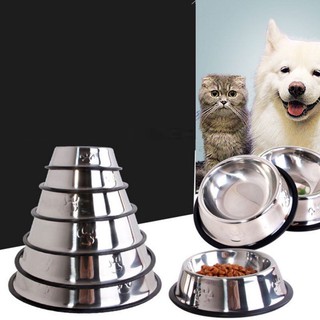 Bát ăn inox chống trượt cho chó mèo trơn