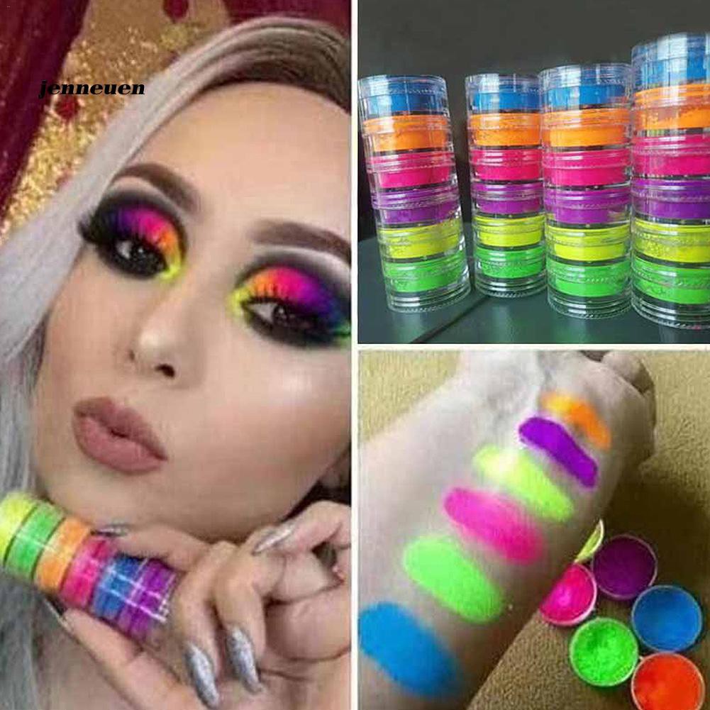 Set 6 hũ bột neon trang điểm mắt đa năng