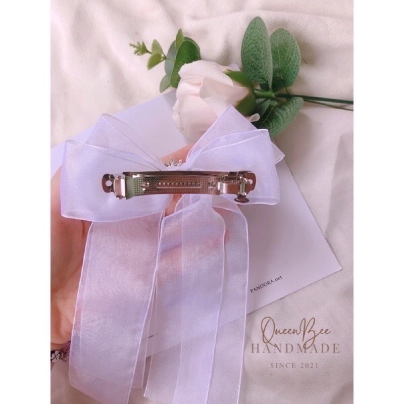 🎀Kẹp tóc nơ voan công chúa , kẹp tóc cô dâu cỡ lớn