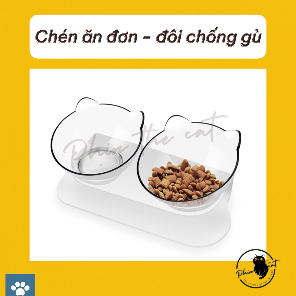 [Ảnh thật] Chén ăn đôi - đơn chống gù, dễ tháo lắp vệ sinh, bảo vệ cột sống Boss yêu | phinthecat