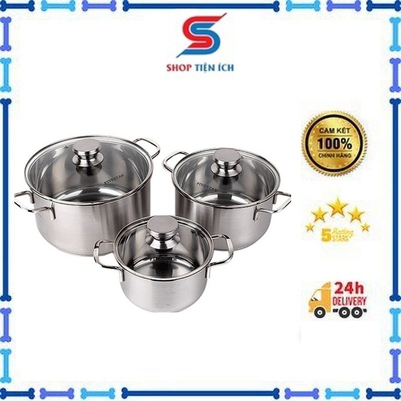 Bộ nồi inox Fivestar bếp từ 16-20-24cm 𝓢𝓱𝓸𝓹 𝓣𝓲𝓮̣̂𝓷 𝓘́𝓬𝓱