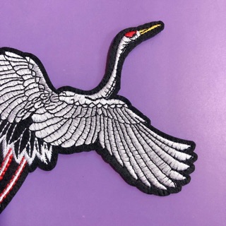 Sticker ủi,patch ủi,hình ủi con cò trắng