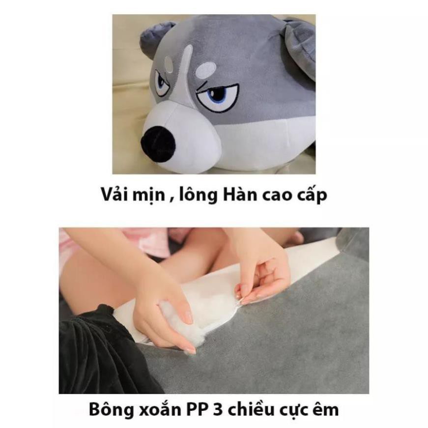 [New] Gấu Bông Chó, Mèo Husky 100% Bông Gòn Cao Cấp - Vải Nhung Cao Cấp