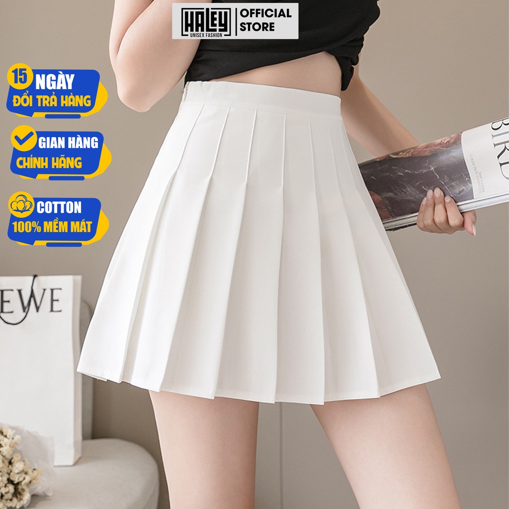 Chân váy xếp ly dáng chữ A lưng cao phong cách tennis xòe HALEY váy ngắn thời trang phong cách ulzzang NT01