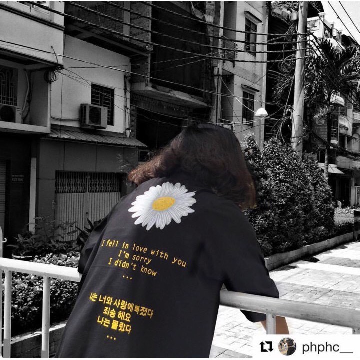 [sỈ] Áo thun tay lỡ unisex form rộng nam nư Hoa Cúc Nhỏ Ulzzang Wind CHIWAWA SHOP