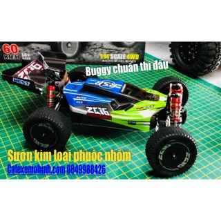 xe điều khiển wltoys 144001 60km/h chuẩn thi đấu 4wd sườn kim loại phuộc nhôm