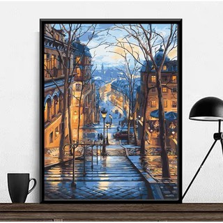 [Order]Tranh Sơn Dầu Số Hoá Phong Cảnh Thành Phố, Tranh Tô Màu Theo Số Phong Cảnh Thành Phố