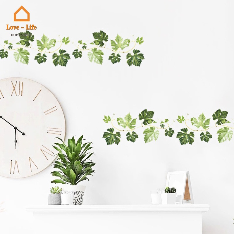 Giấy Dán Tường Bằng PVC 16*60CM Họa Tiết Dây Leo Trang Trí Nhà