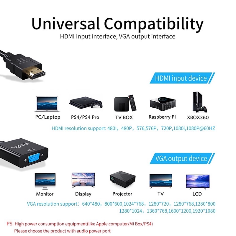 Cáp chuyển đổi HDMI sang VGA, Cáp HDMI to VGA ,dây HDMI-VGA audio , Cáp chuyển đổi HDMI to VGA MT- Viki Xịn.