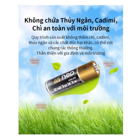 Pin kiềm Akaline Deli Pin đũa, pin tiểu vỉ 2 viên/ 4 viên 18500/18501/18504/18505