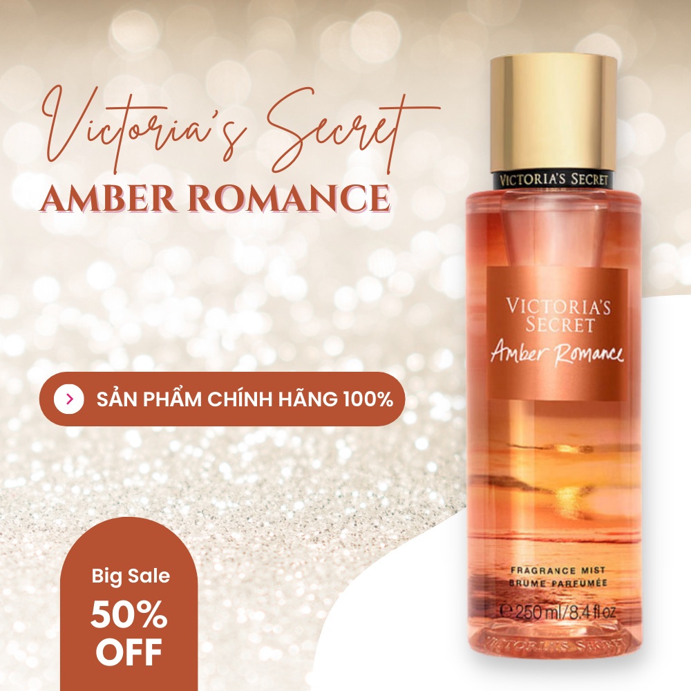 Xịt thơm toàn thân AMBER ROMANCE - Victoria's Secret Hương Thơm Quyến Rũ Chai 250ml