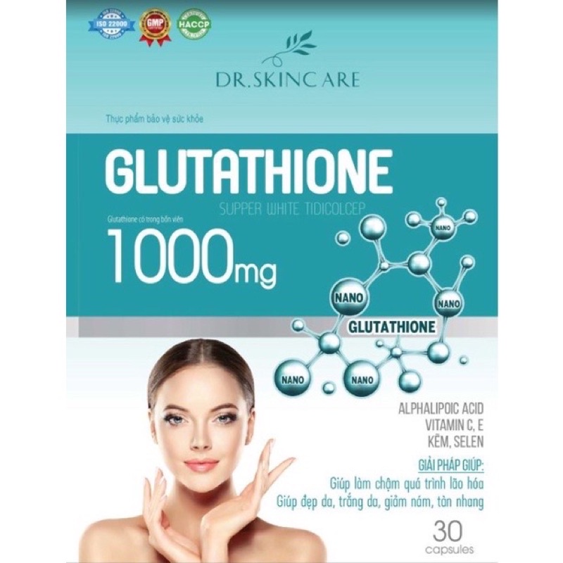 Viên uống trắng da mờ nám Glutathione Dr.Skincare 1000mg