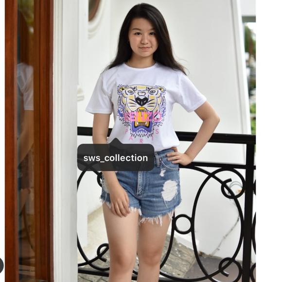 Mới Áo Thun Nam Nữ In Chữ Kenzo size Lớn 30s 002