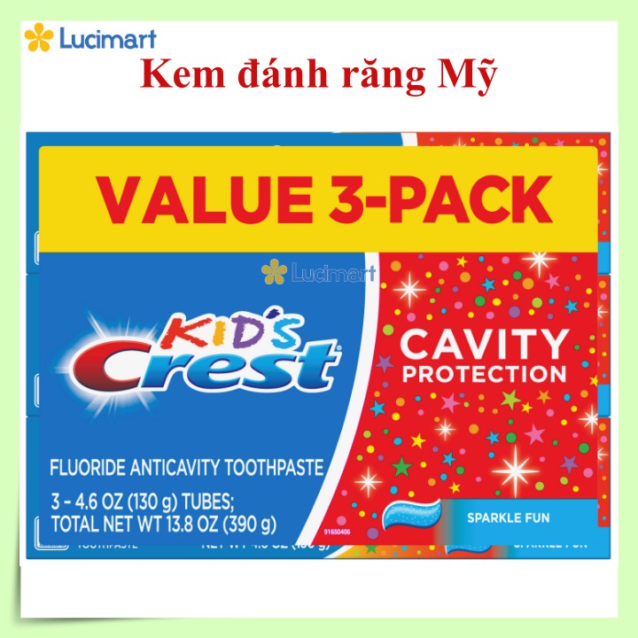 Kem đánh răng trẻ em Crest Kid’s Cavity Protection [Hàng Mỹ]