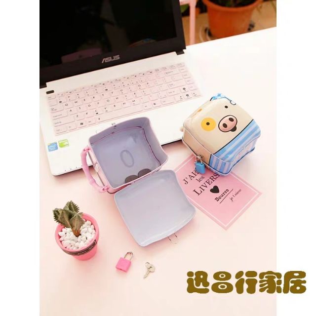 ( Loại 1)Lợn tiết kiệm có khóa cho bé