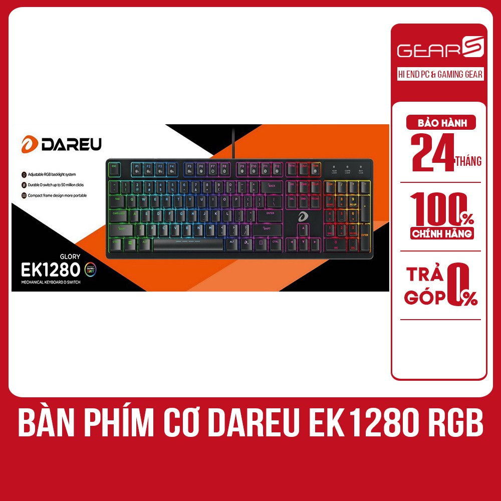 Bàn phím cơ chơi game DareU EK1280 RGB - Bảo hành chính hãng Mai hoàng 24 Tháng