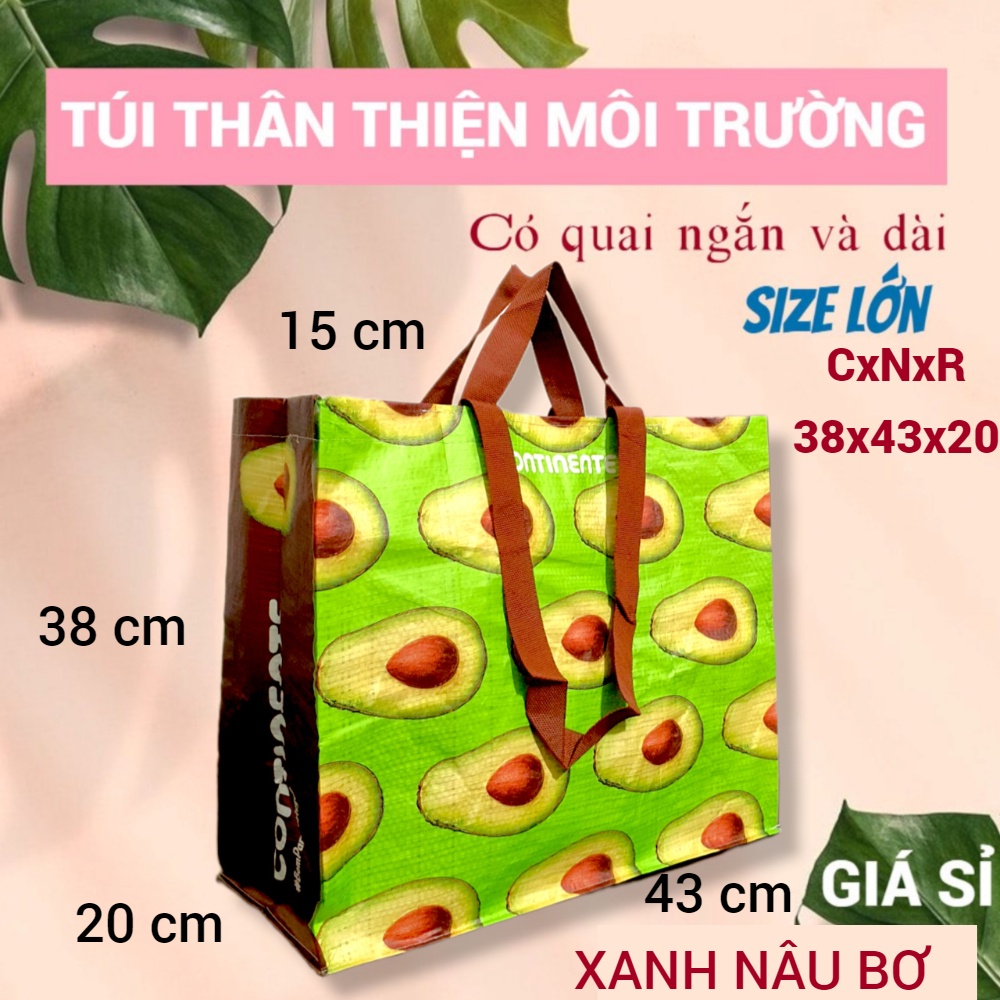 HAI QUAI - TÚI SIÊU THỊ, THÂN THIỆN MÔI TRƯỜNG, ECO SHOPPING BAG, BỀN, ĐỰNG ĐỒ NẶNG, SIZE LỚN