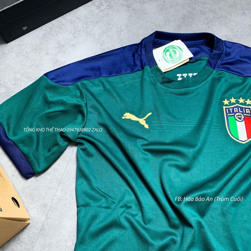 Bộ quần áo đá banh ĐT ITALIA màu xanh cổ vịt hàng cao cấp mẫu mới 2022