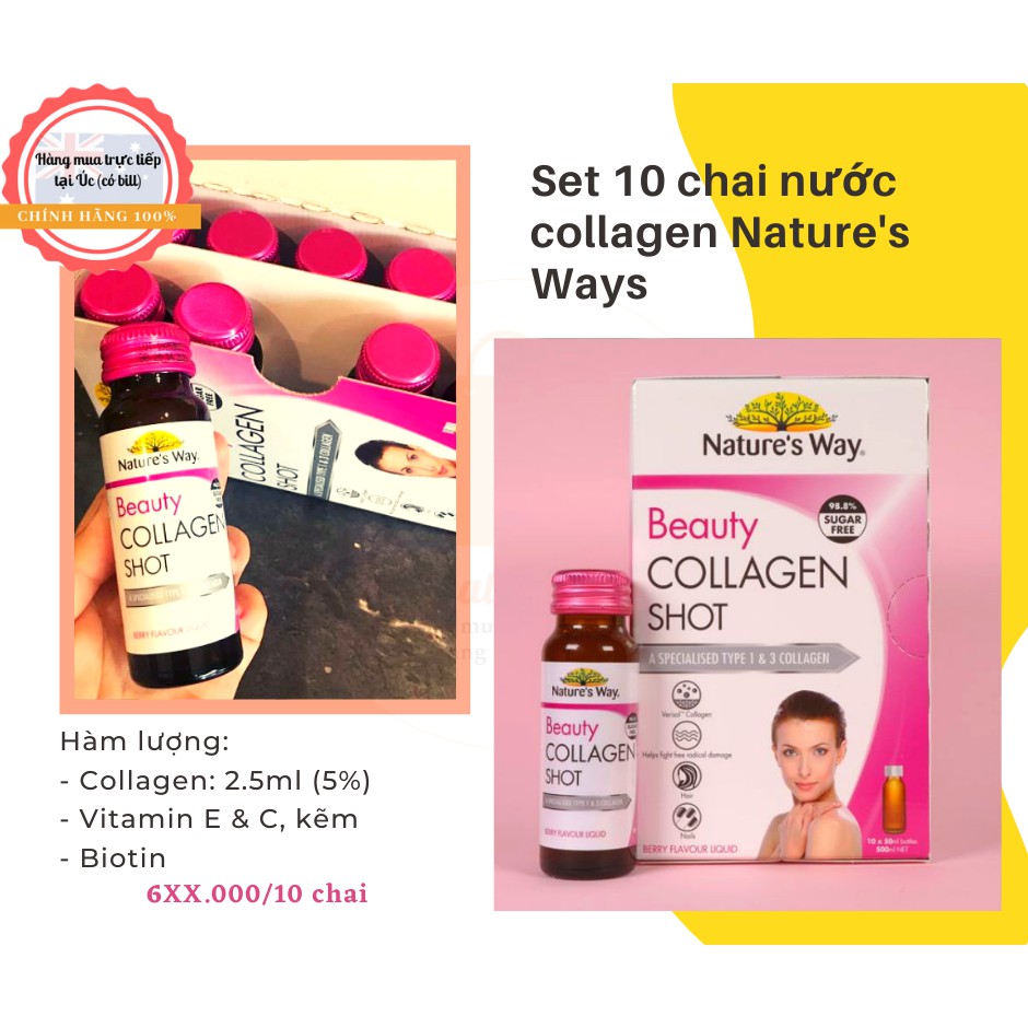 Collagen nước Nature's Way Collagen Shot - [Hàng Úc, đủ bill]