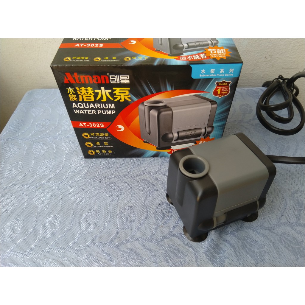 Máy bơm Atman 302S, 5W-450L/hr dùng cho hồ cá.