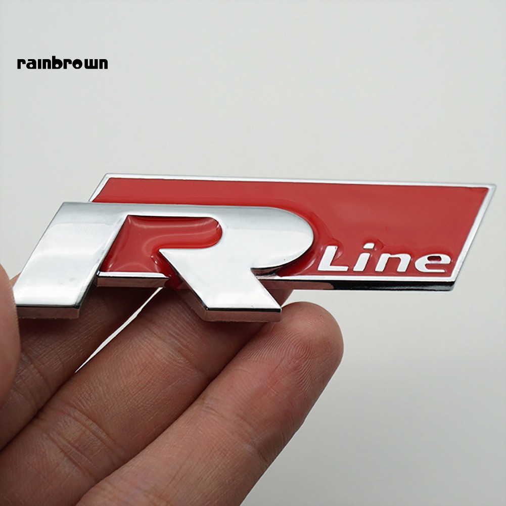 Sticker hình logo chữ R 3D bằng kim loại trang trí xe hơi VW