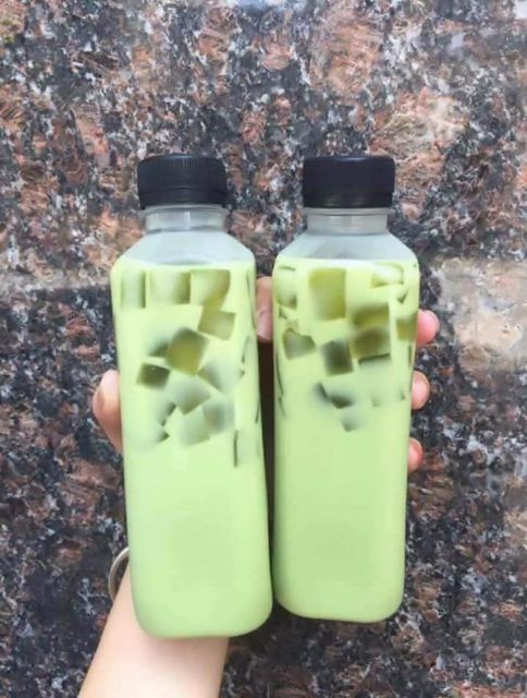 50 Chai PET vuông 350ml nắp đen