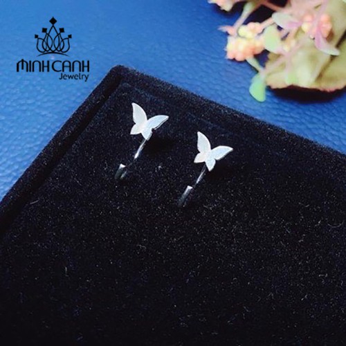 Bông Tai Bạc Nữ Dạng Kẹp Hình Bướm - Minh Canh Jewelry