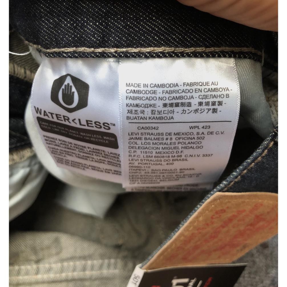 Quần Jeans Levis 501 Cambodia ống suông , '