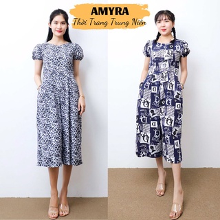 Jumpsuit nữ lanh maxi đi biển họa tiết Dior jum dài ống rộng AMYRA – Jumpsuit nữ mặc nhà, đi biển mát mẻ có túi ju001