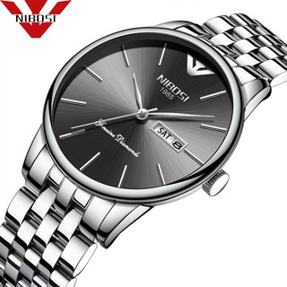 Đồng Hồ Nam Doanh Nhân NIBOSI 2332 (ĐEN BẠC) Dây Kim Loại, Siêu Mỏng, Kính Chống Trầy, Hàng Chính Hãng.