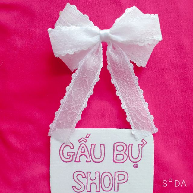 Kẹp tóc nơ ren / kẹp tóc tiểu thư đuôi dài - Gấu bự shop