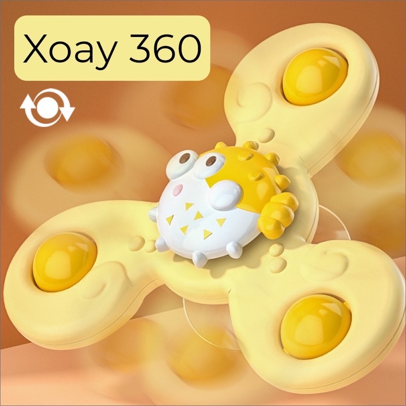Đồ Chơi Con Quay Spinner Có Cốc Hút Dính Tường Cho Bé Dễ Thương Chất Liệu Nhựa ABS An Toàn Loại 2-3-4 Cánh CQ01