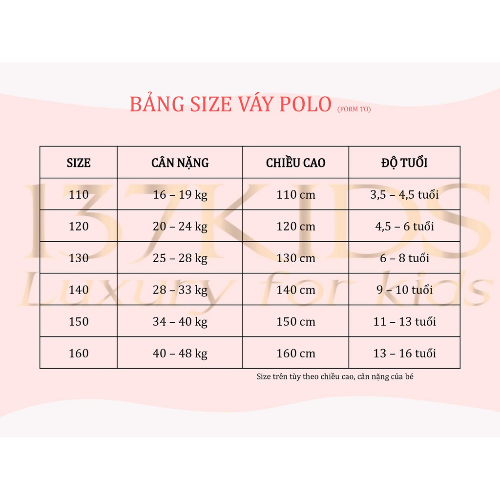 Váy polo nâu kẻ bé gái 137Kids thấm hút mồ hôi tốt cho bé đi chơi đi học