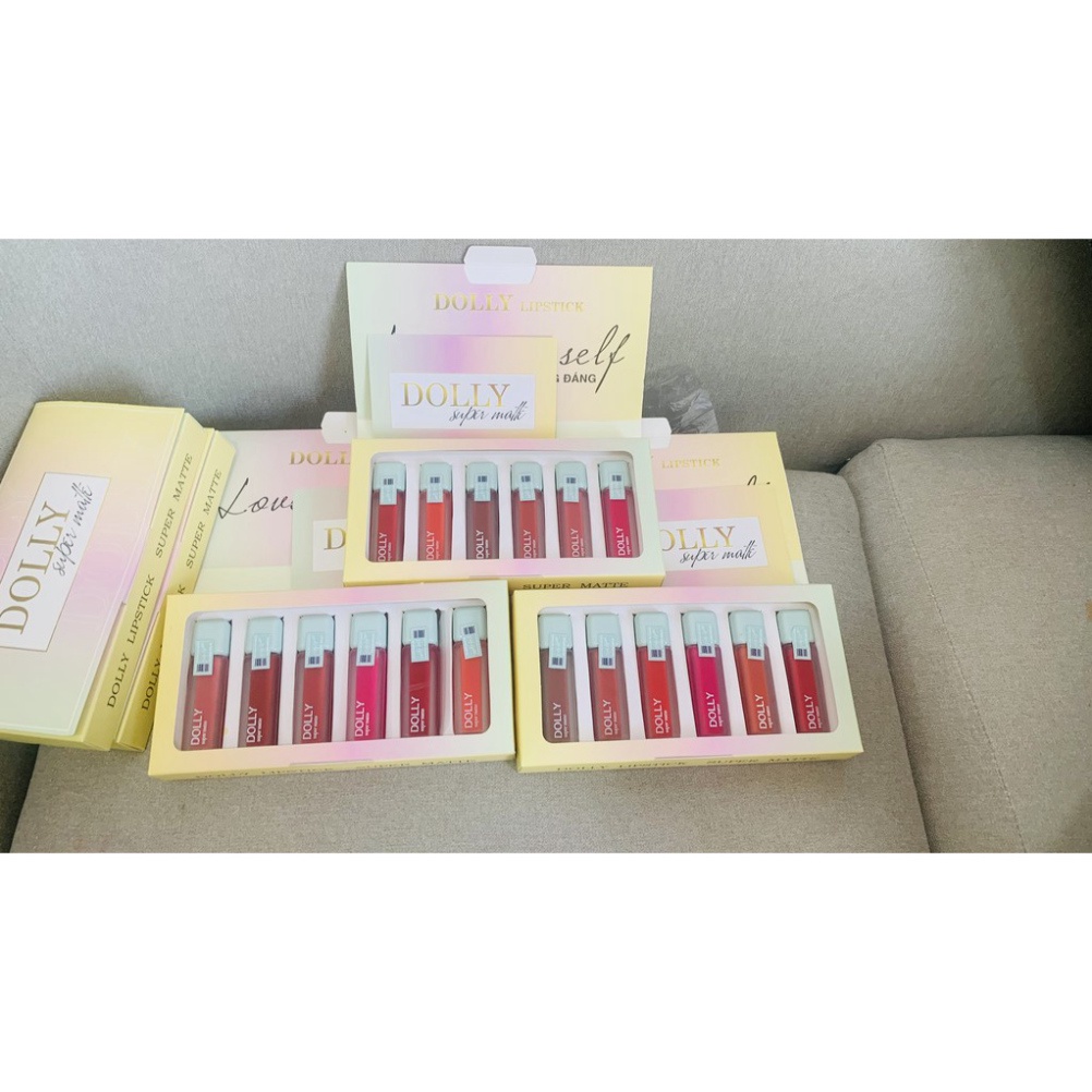 SET 6 CÂY- MÀU TÙY CHỌN- son kem lì Dolly Super matte, không chì bền màu lâu trôi