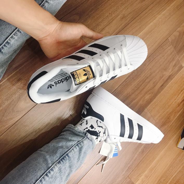 Giày thể thao adidas samba, mũi sò trắng + kem, giày nam nữ trắng superstar 3 sọc dễ phối đồ hot trend