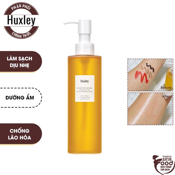 Dầu Tẩy Trang Làm Sạch Da Dịu Nhẹ Với Chiết Xuất Từ Xương Rồng Huxley Cleansing Oil Deep Clean Deep Moist 200ml