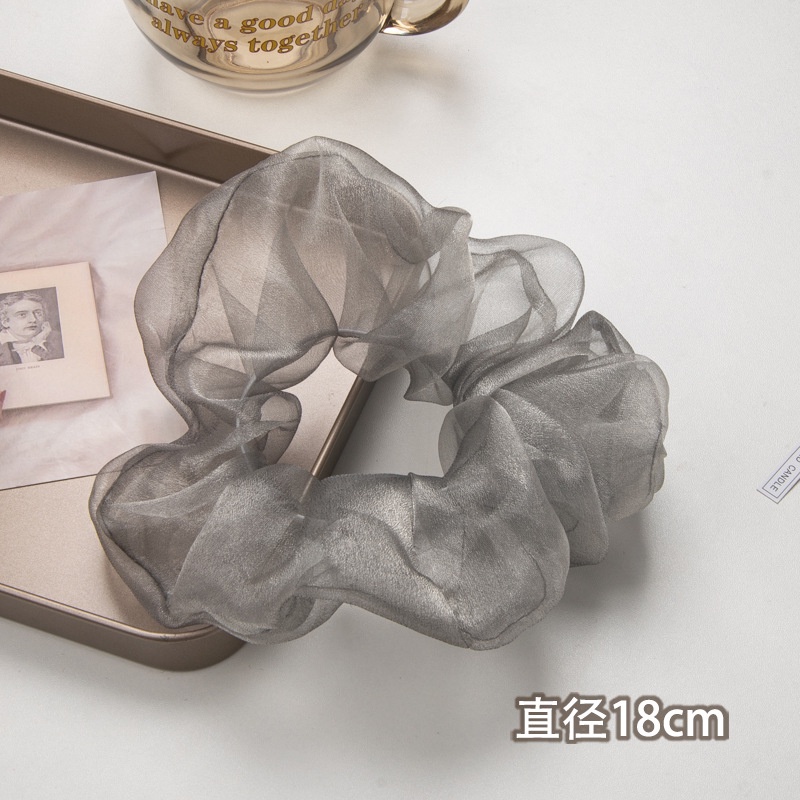 (0419) Dây Chun Scrunchies Vải Voan Kính Ánh Bản To Cổ Điển