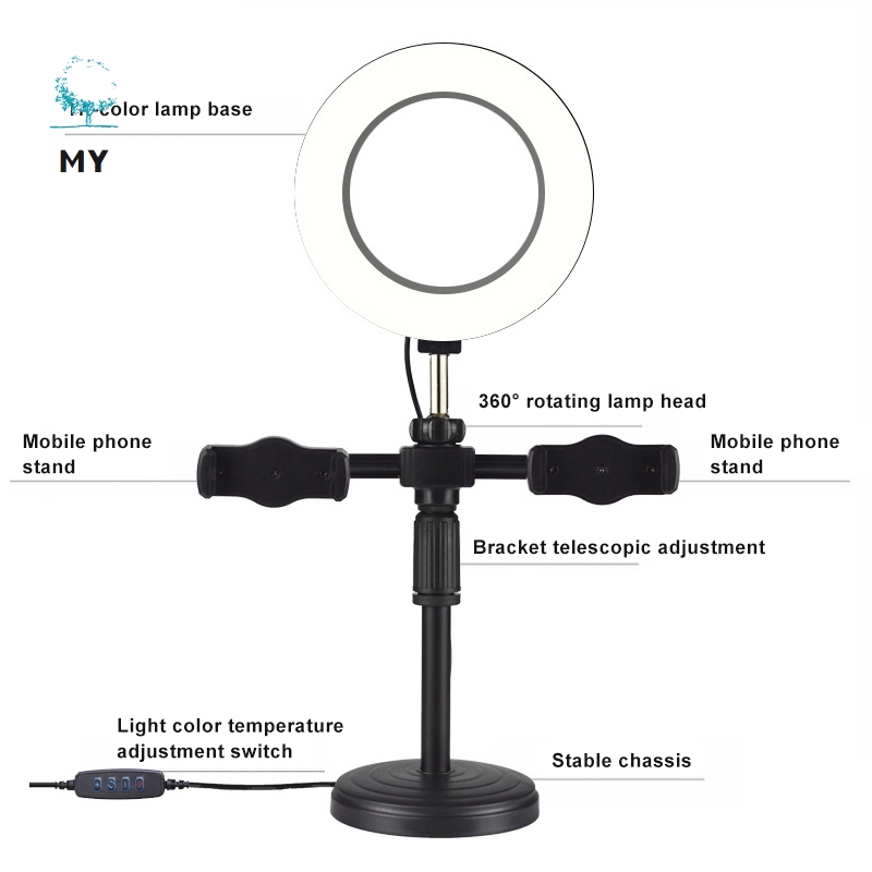 Đèn Led Tròn Hỗ Trợ Chụp Ảnh Cho Điện Thoại